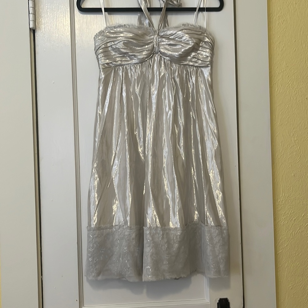 BCBG Silver Cocktail Dress Size 4
